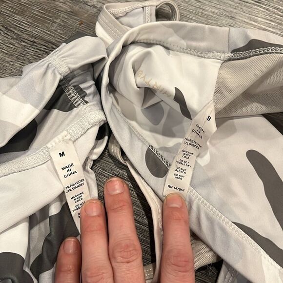 Carbon38 Thirty8 Honor Crop White Camo high rise mesh bra (S) leggings (M) VGUC - Picture 12 of 12